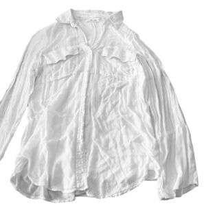 Bella Dahl Ivory Rayon button up long sleeve top, size Small